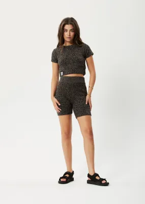 AFENDS Womens Solace - Knit Bike Shorts - Coffee