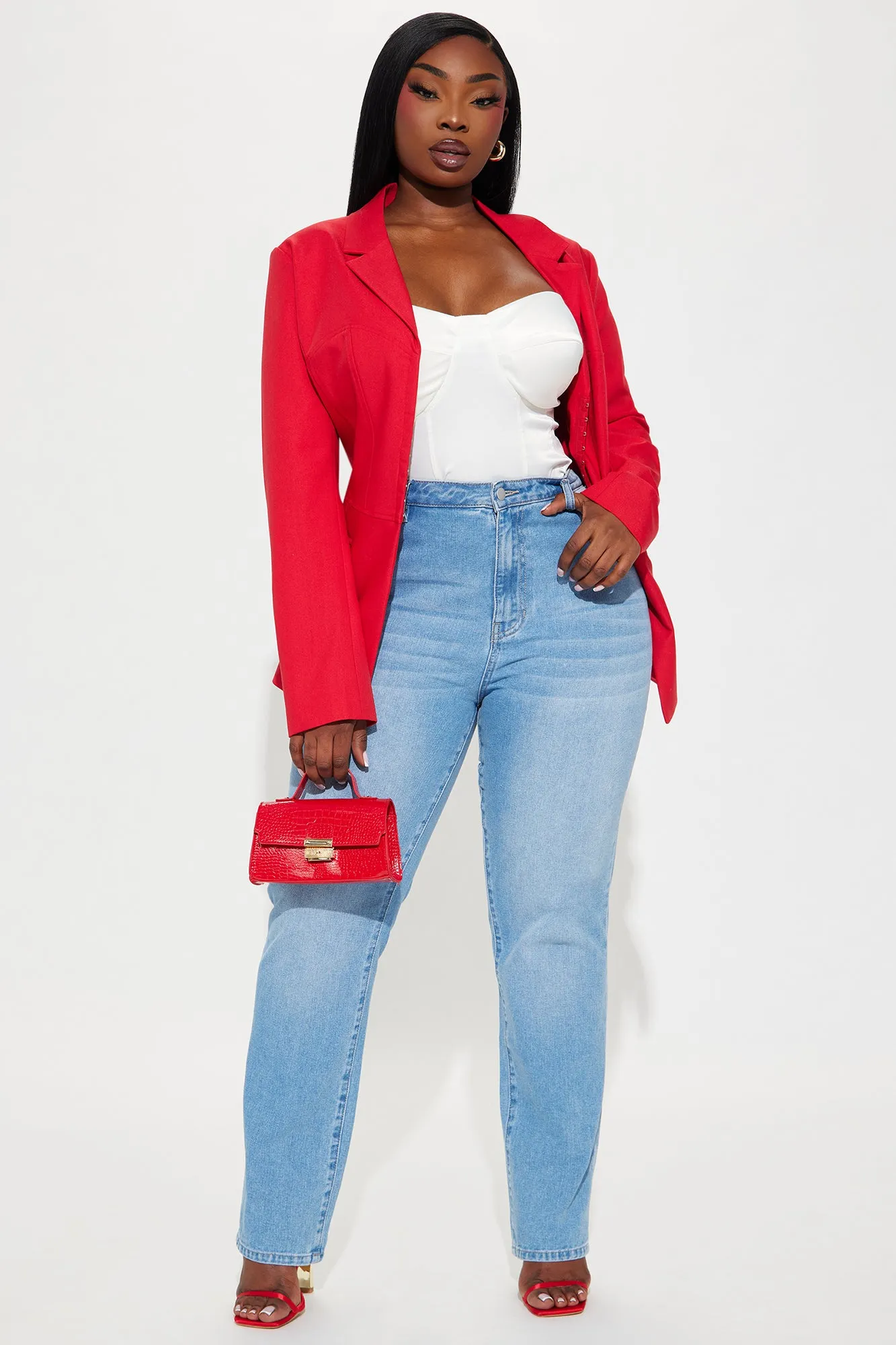 All Body Corset Blazer - Red