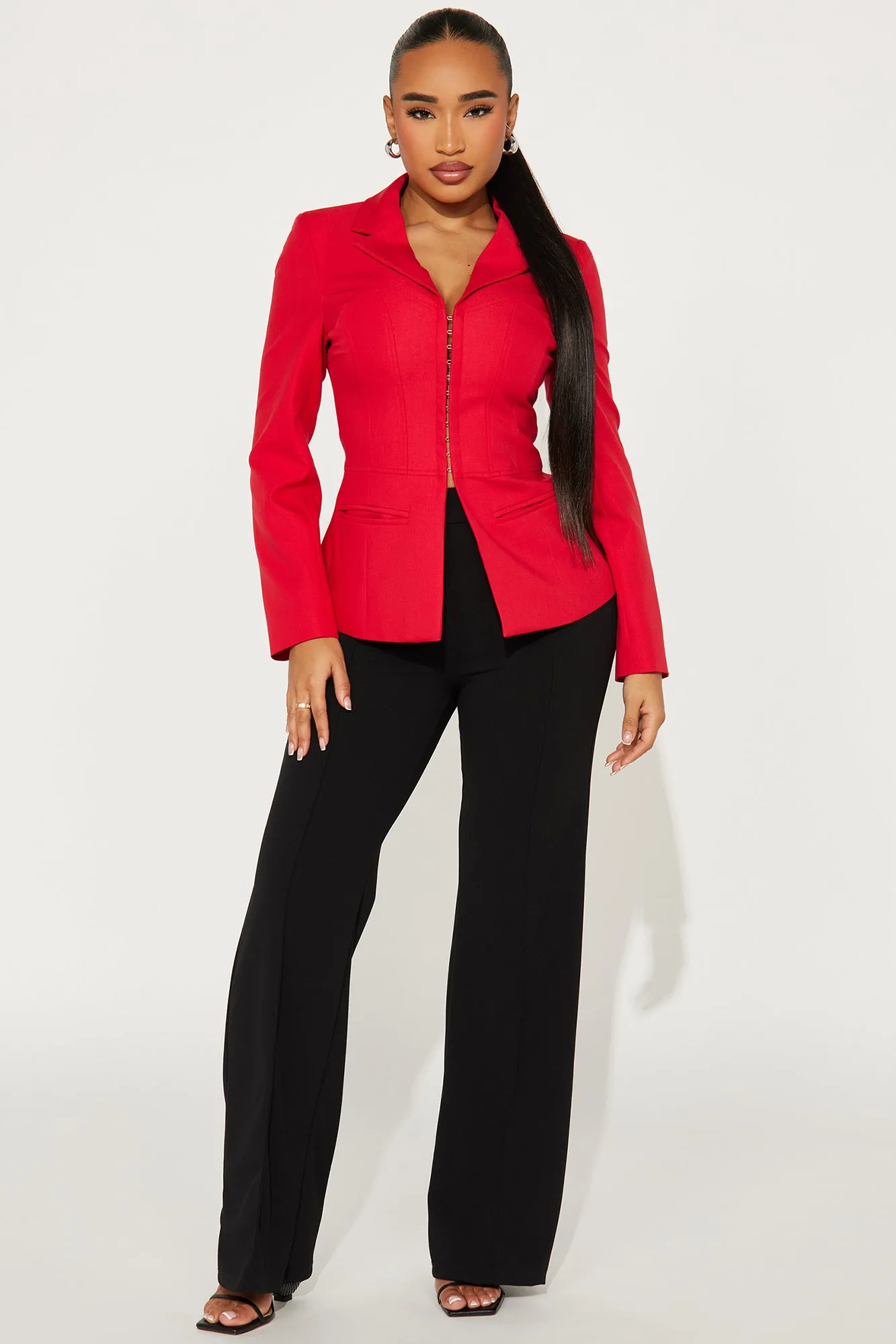 All Body Corset Blazer - Red