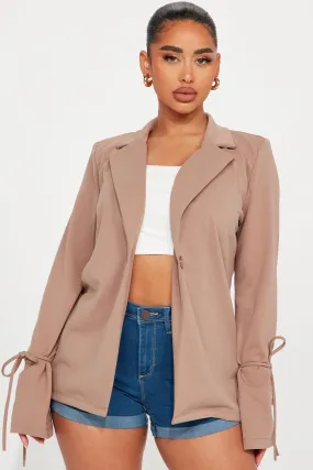 All Tied Up Blazer - Taupe