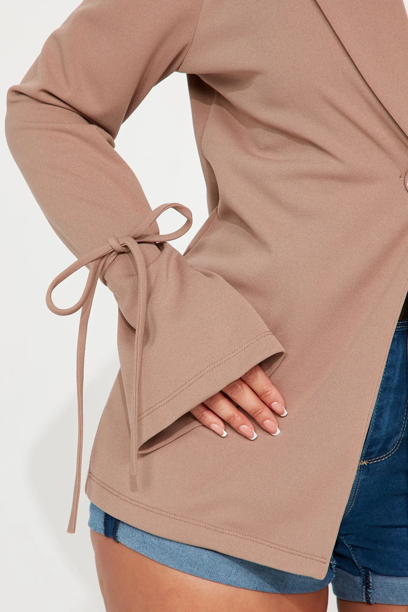 All Tied Up Blazer - Taupe
