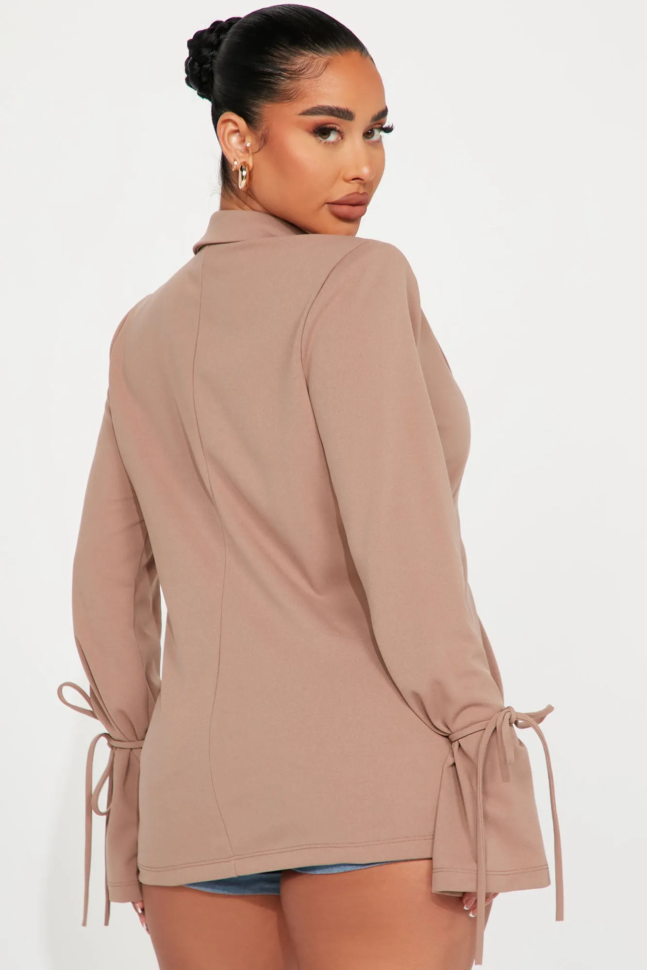 All Tied Up Blazer - Taupe