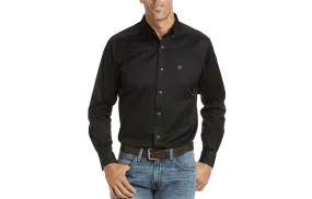Ariat Men's Black Solid Twill Fitted Shirt