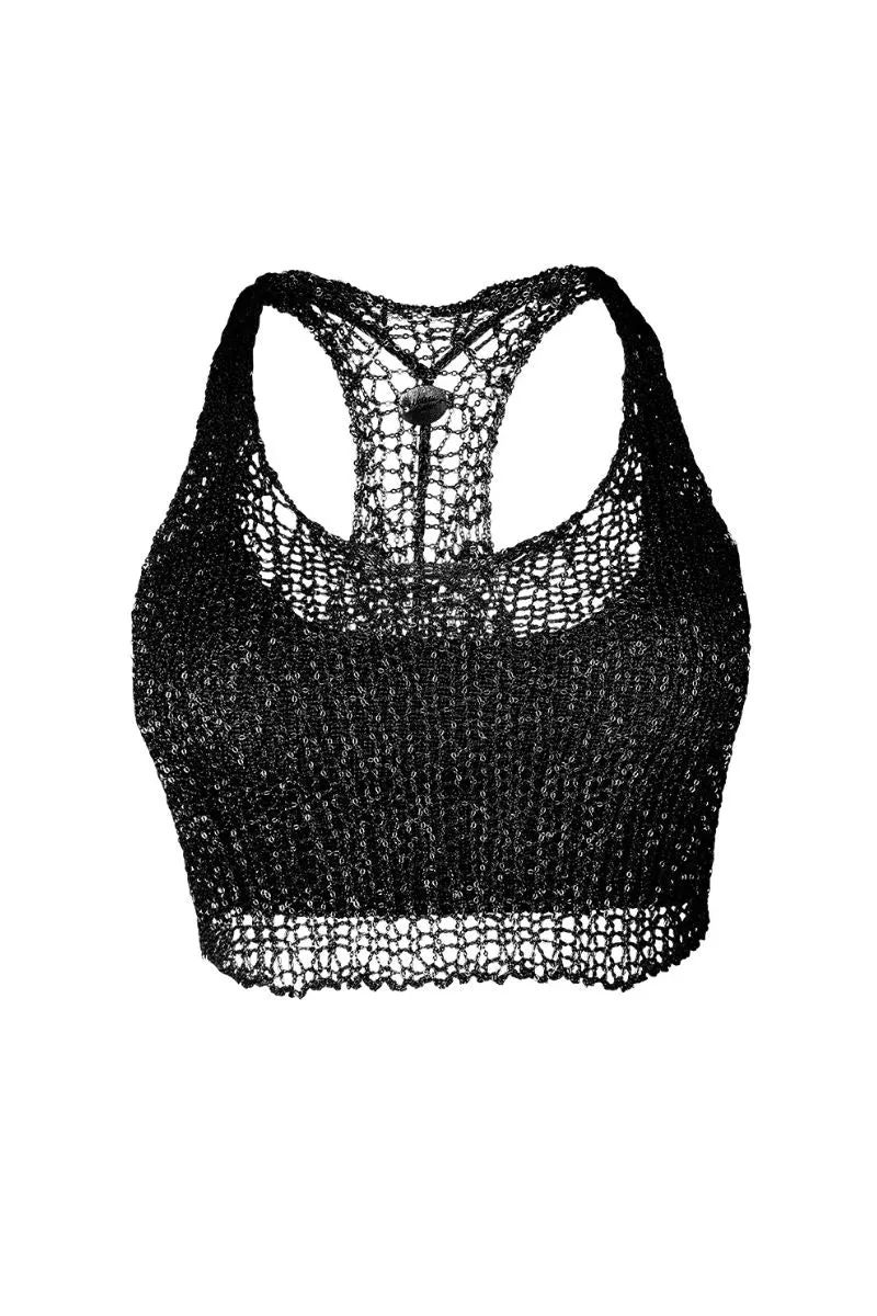 BLACK CHAIN RACERBACK WITH BRALETTE