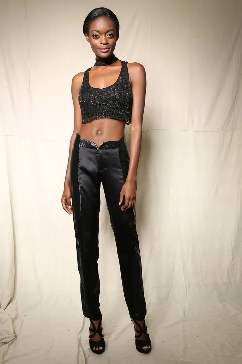 BLACK CHAIN RACERBACK WITH BRALETTE