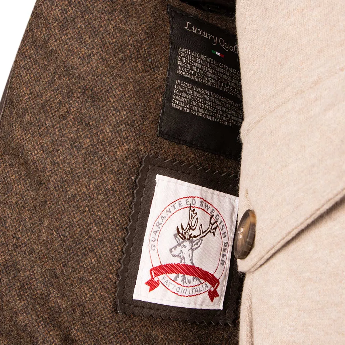 Dark Brown Bomber Style Deerskin Leather Jacket