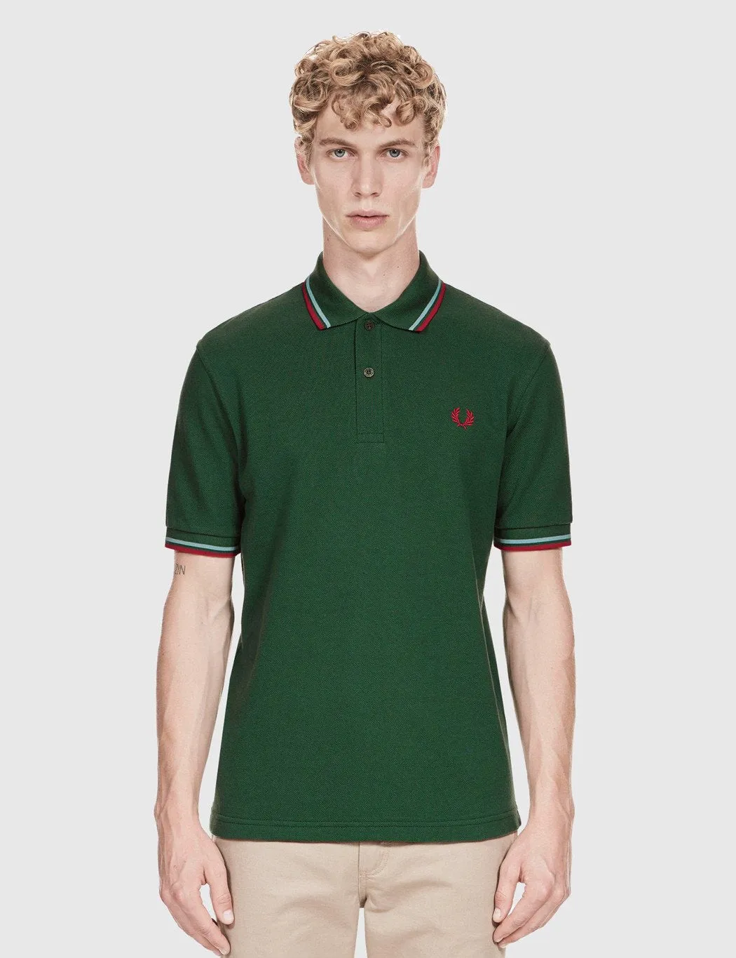 Fred Perry Twin Tipped Polo Shirt - Tartan Green
