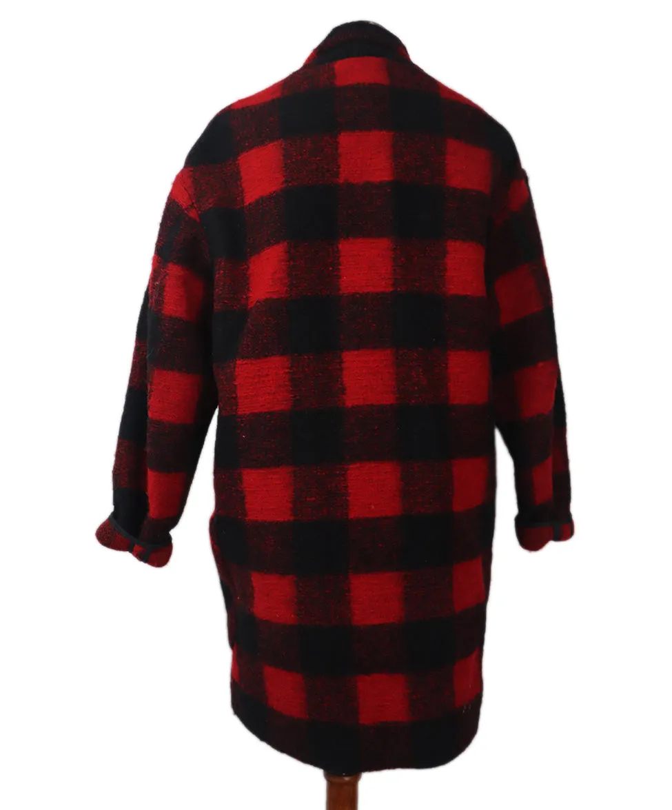 Isabel Marant Red & Black Plaid Coat sz 4