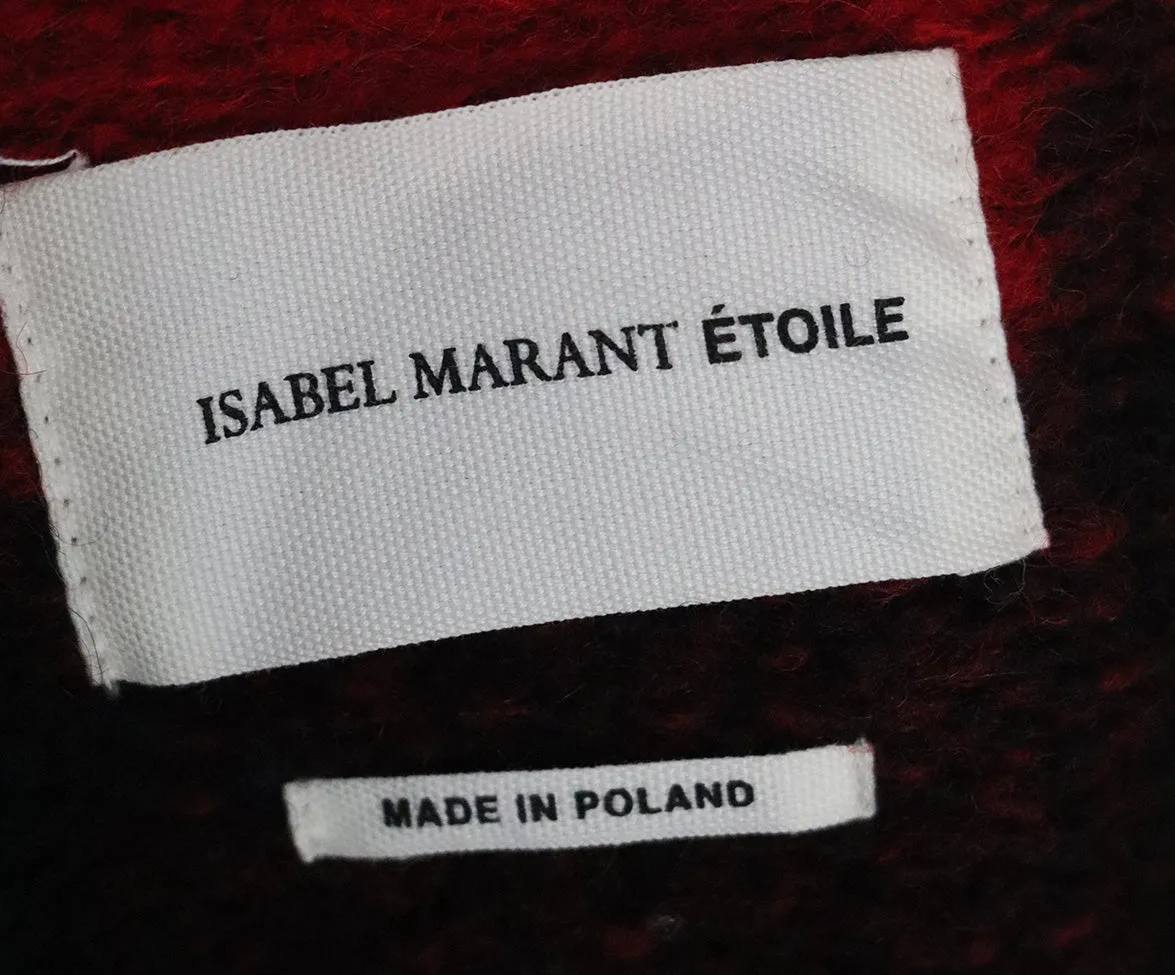 Isabel Marant Red & Black Plaid Coat sz 4