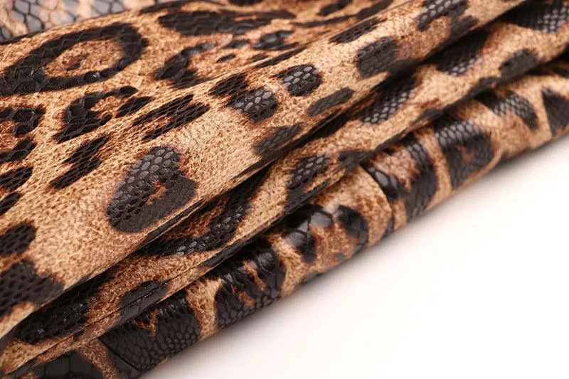 Ladies Leopard Print Long Sleeves Blazer 1702