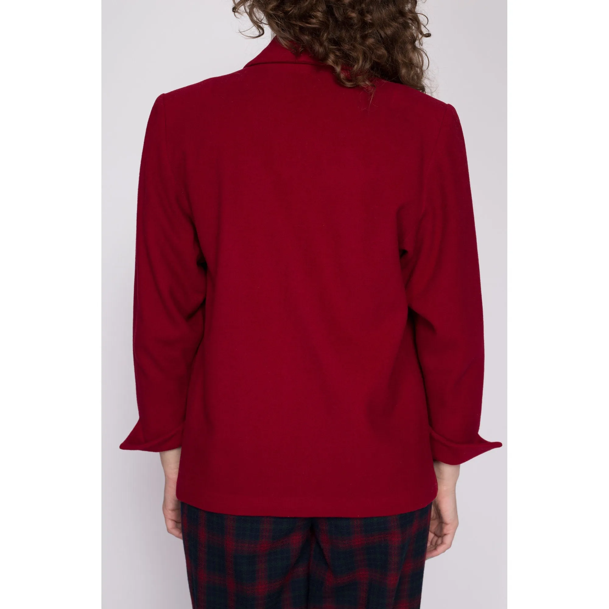 Medium 1940s Red Wool Blazer Jacket