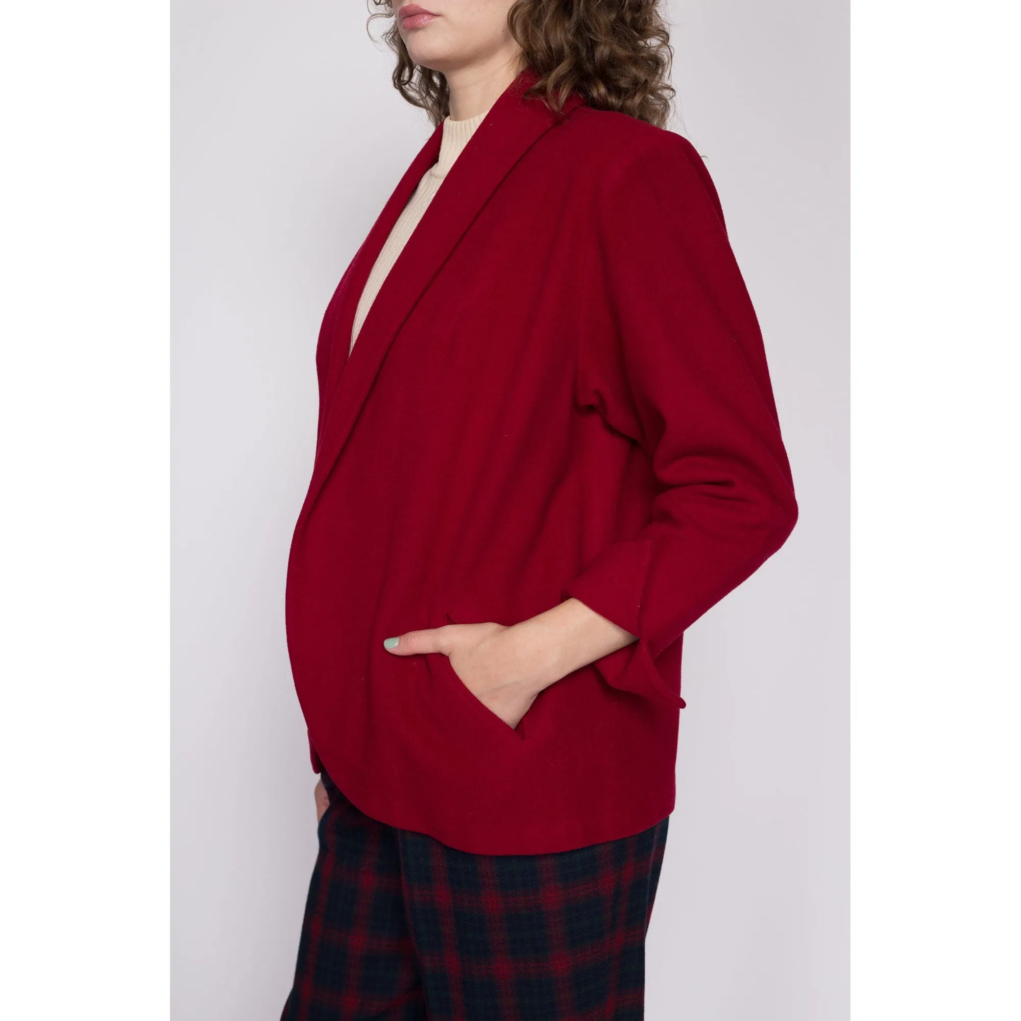 Medium 1940s Red Wool Blazer Jacket