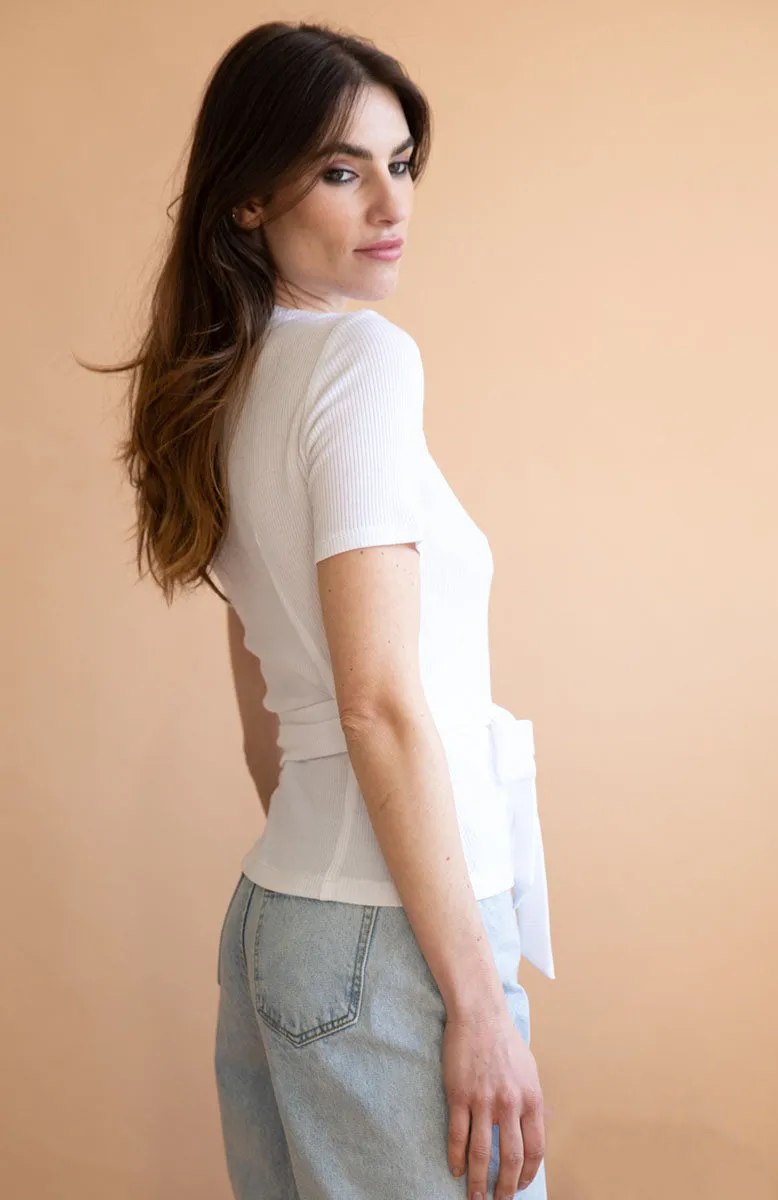 Olivier Wrap Top White