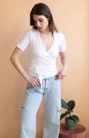 Olivier Wrap Top White