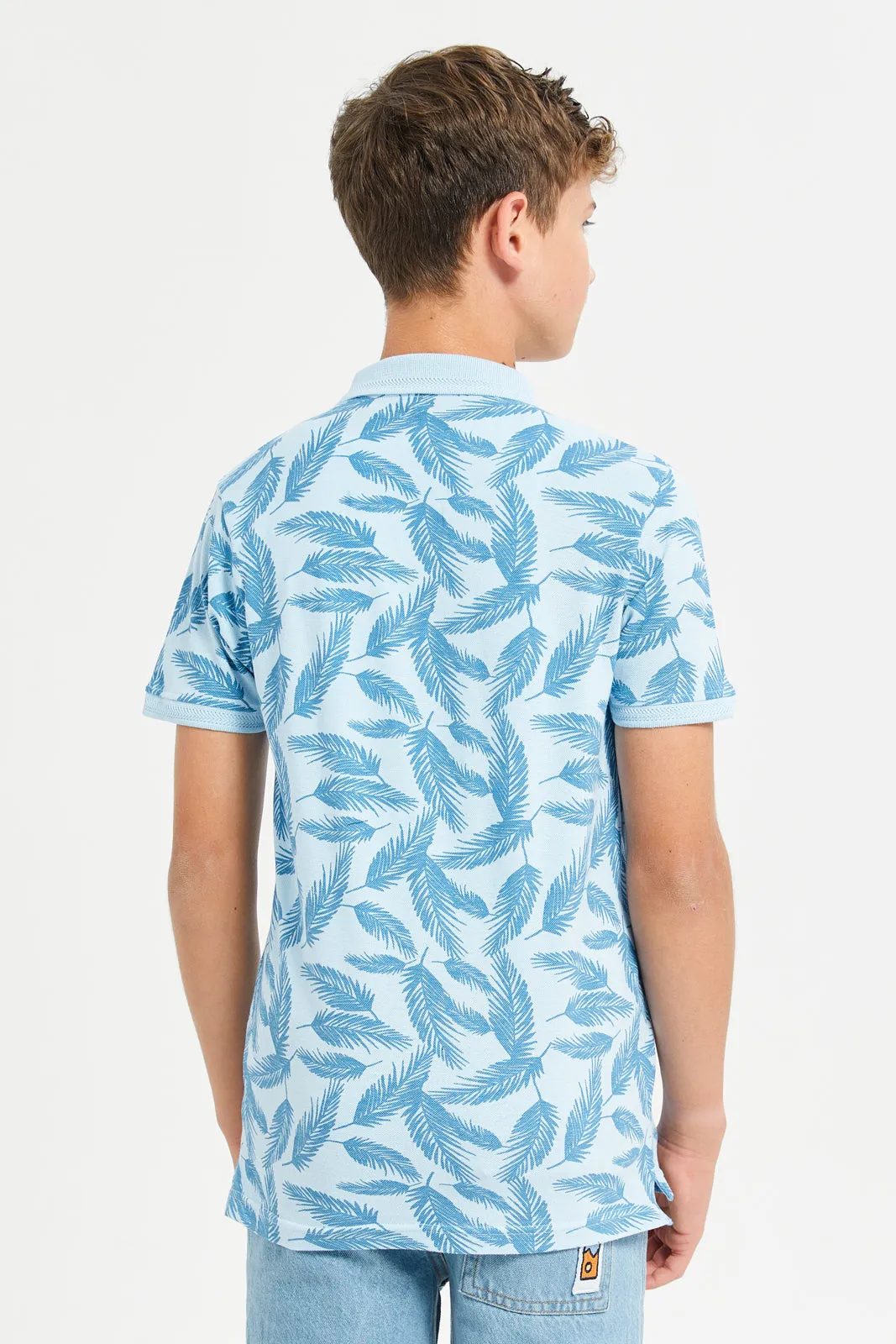 Senior Boys All Over Printed Polo T-Shirt