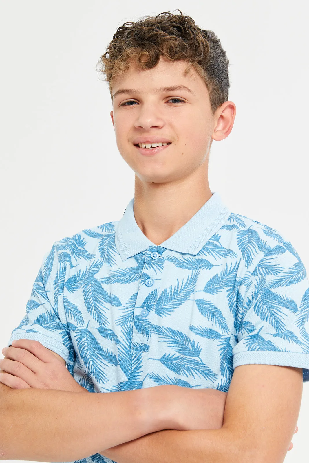 Senior Boys All Over Printed Polo T-Shirt