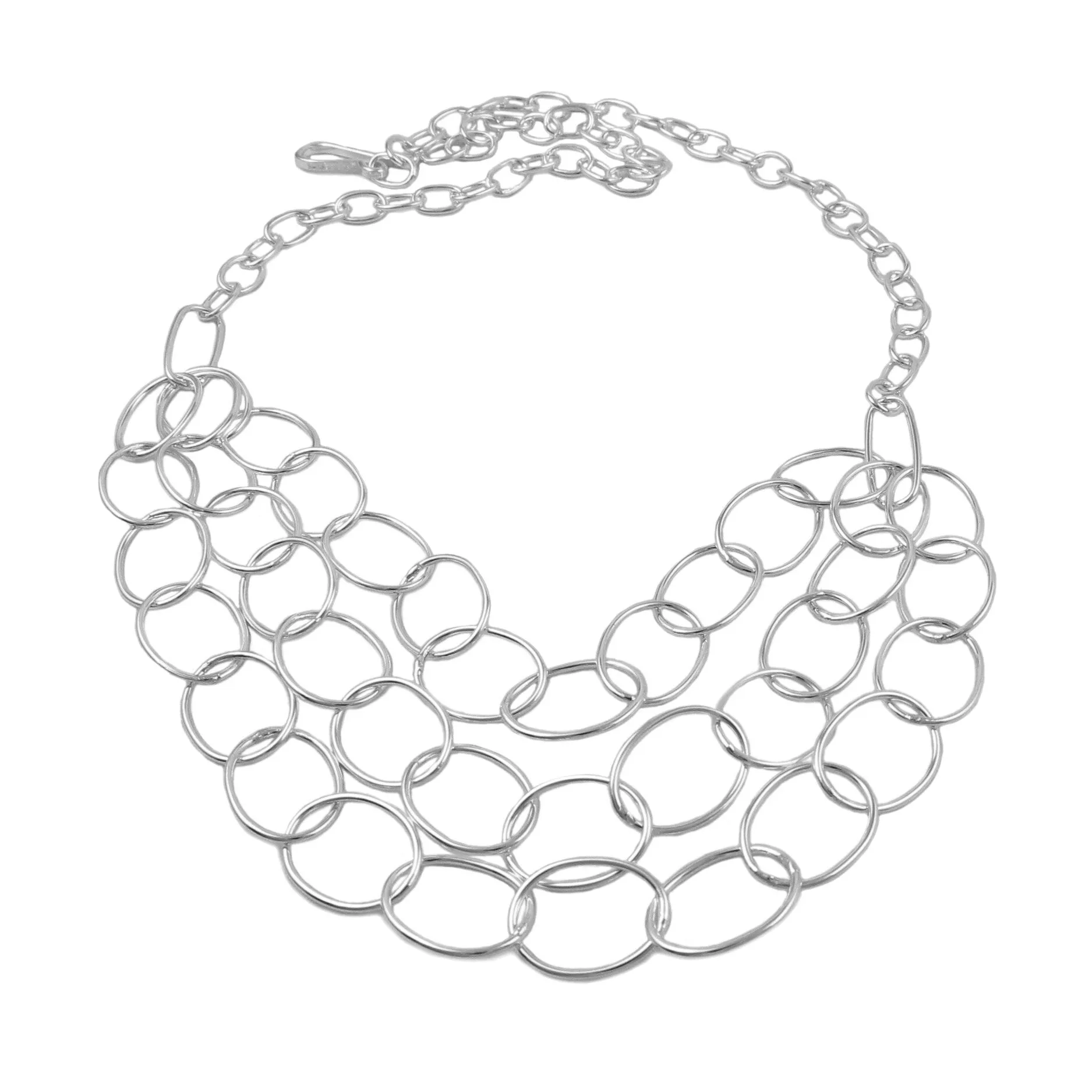 Silver Layered Chain Necklace