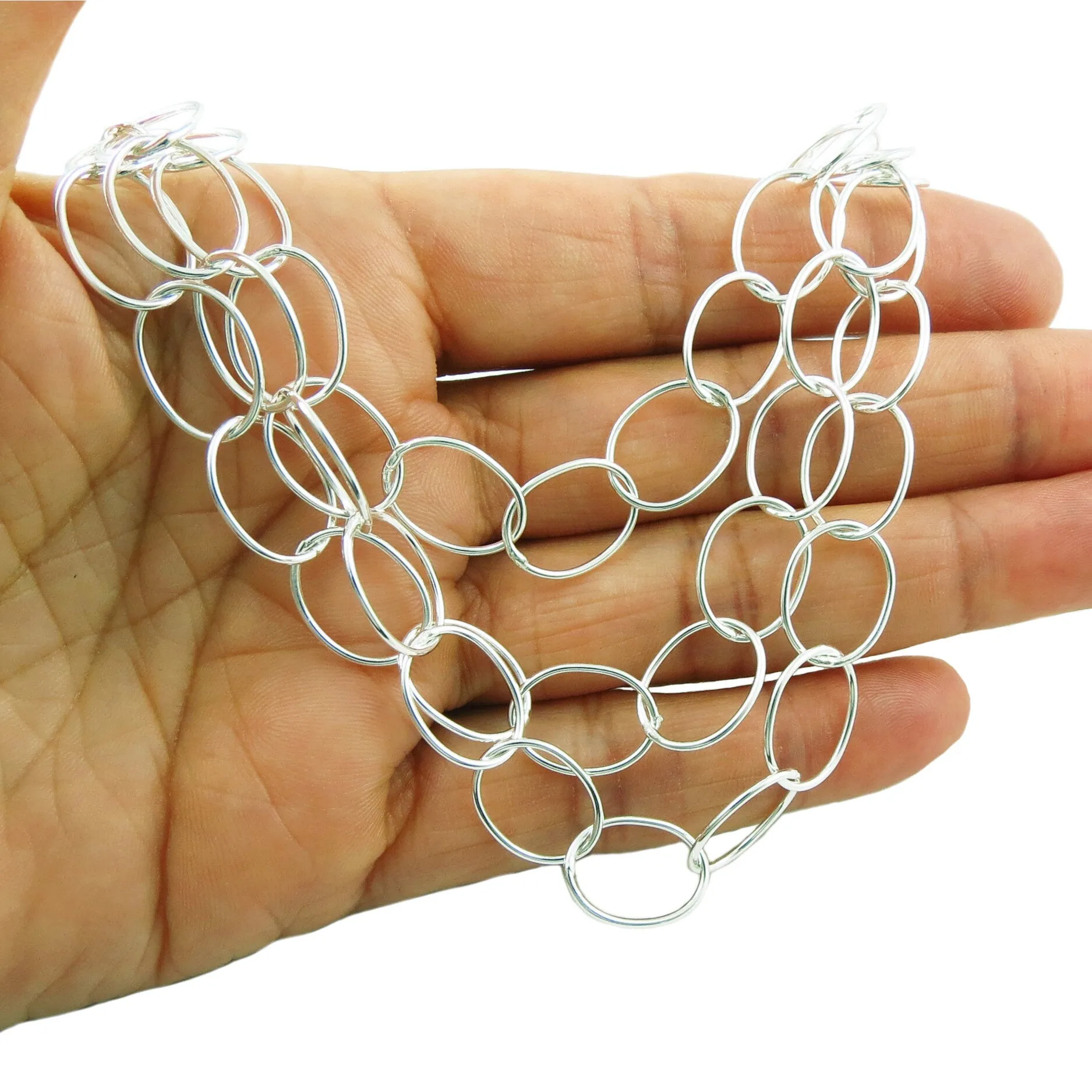 Silver Layered Chain Necklace