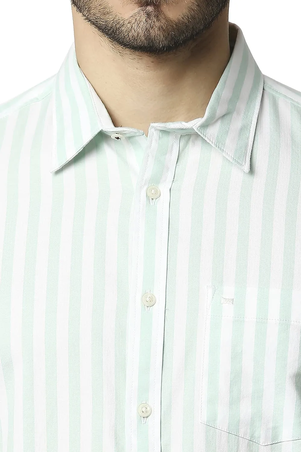 Slim Fit Herring Bone Stripe Shirt