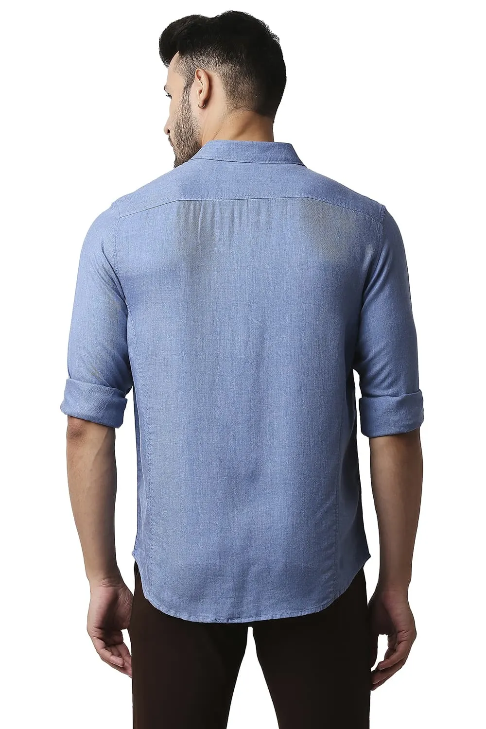 Slim Fit Lyocell Melange Shirt