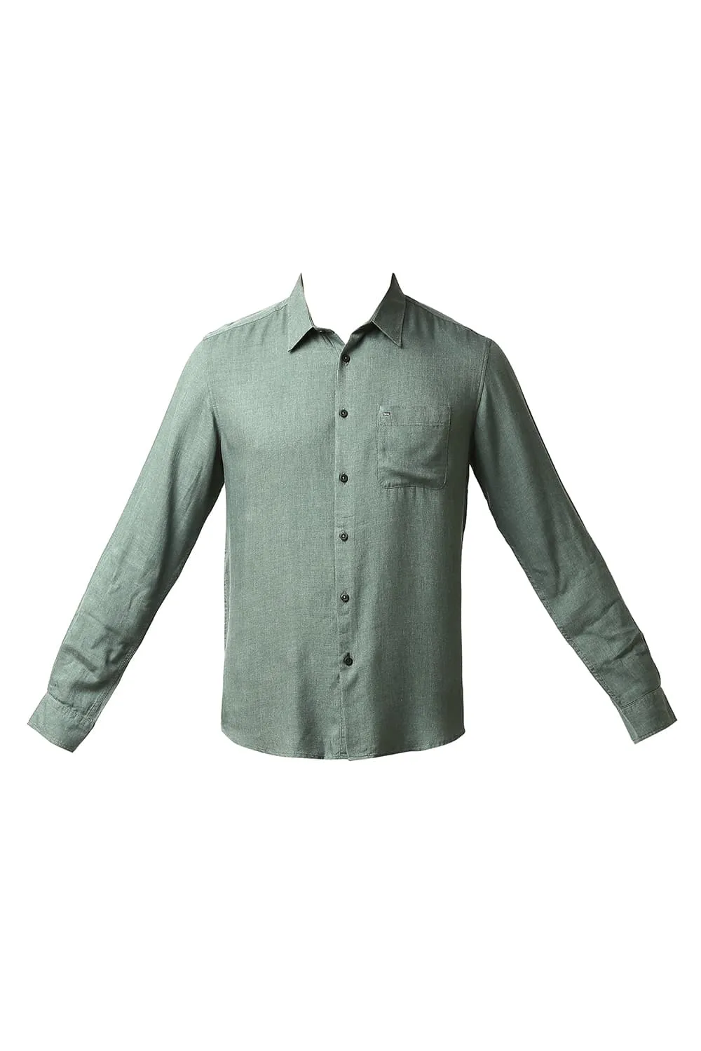 Slim Fit Lyocell Melange Shirt