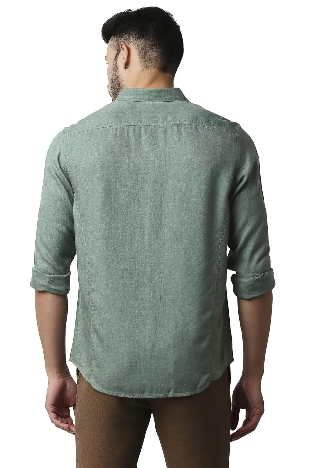 Slim Fit Lyocell Melange Shirt