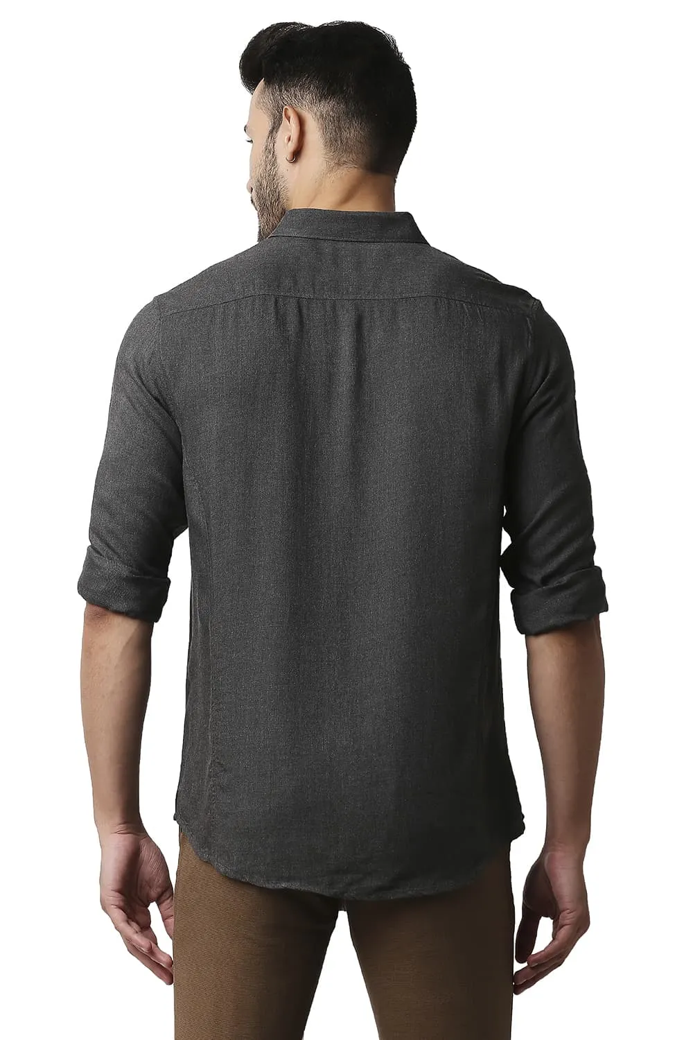 Slim Fit Lyocell Melange Shirt