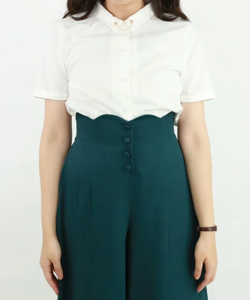 Small Collar Shirt with Pin