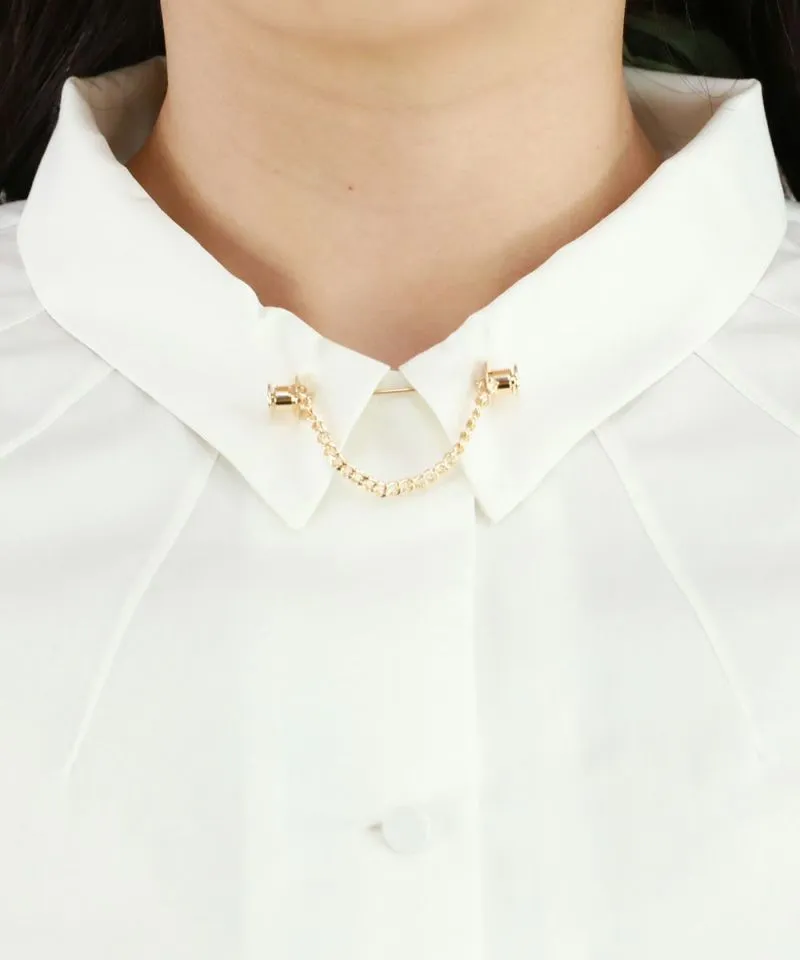 Small Collar Shirt with Pin