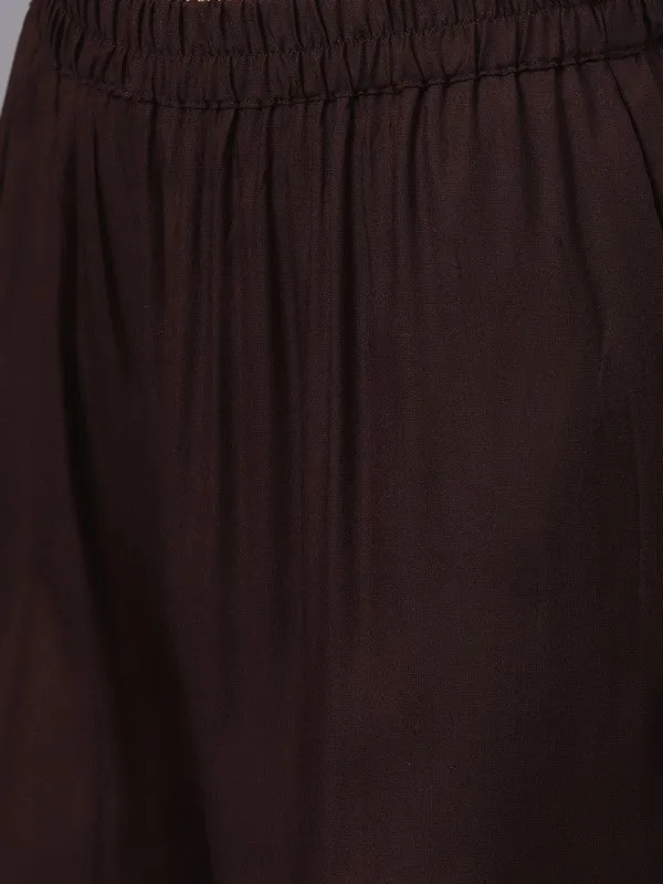 Solid A-line Kurta With Palazzo Pants