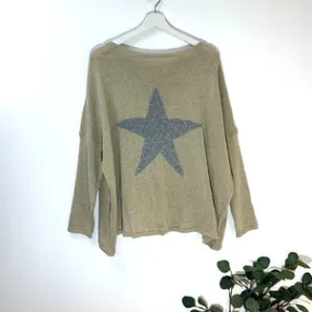Star Jumper - Caramel/Silver