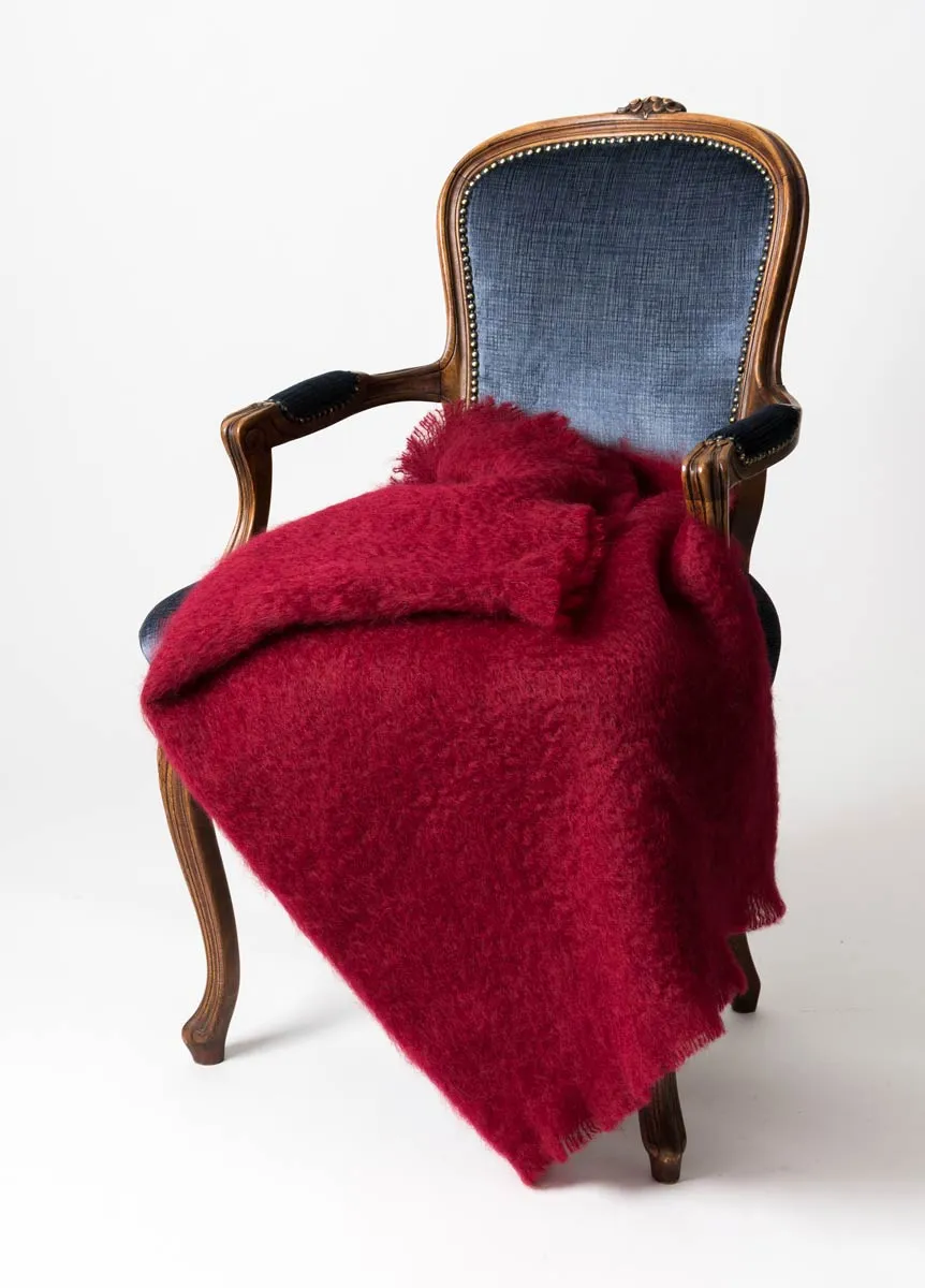 Tamarind Red Mohair Throw Blanket
