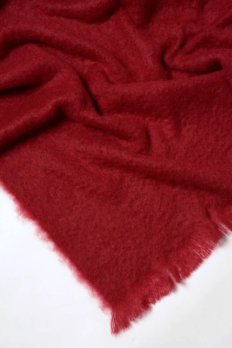 Tamarind Red Mohair Throw Blanket