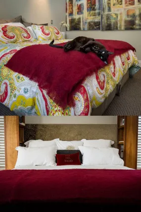 Tamarind Red Mohair Throw Blanket