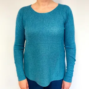 Teal Green Cashmere Crew Neck Jumper Large