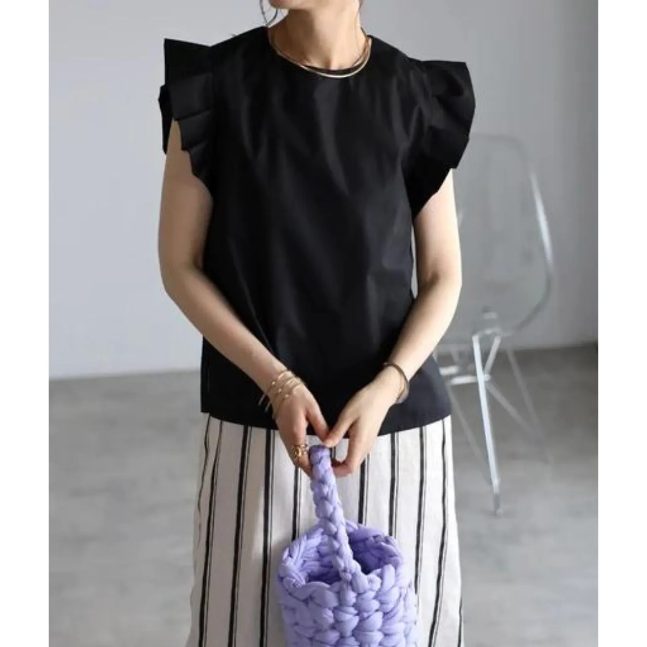 Tucked pleats blouse