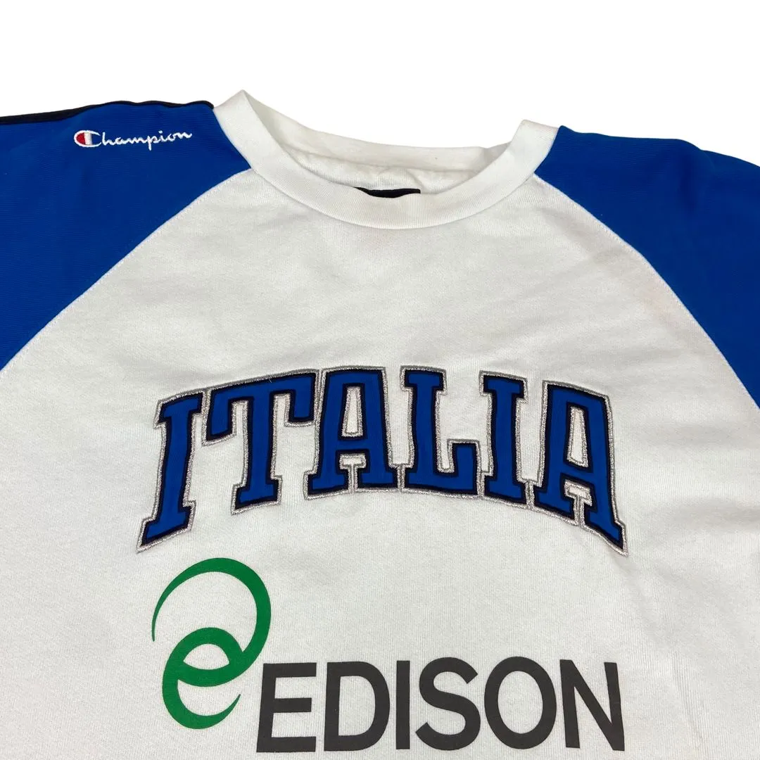Vintage 90s 00s Blue Embroidered Italia Basketball Federation Jumper  XL