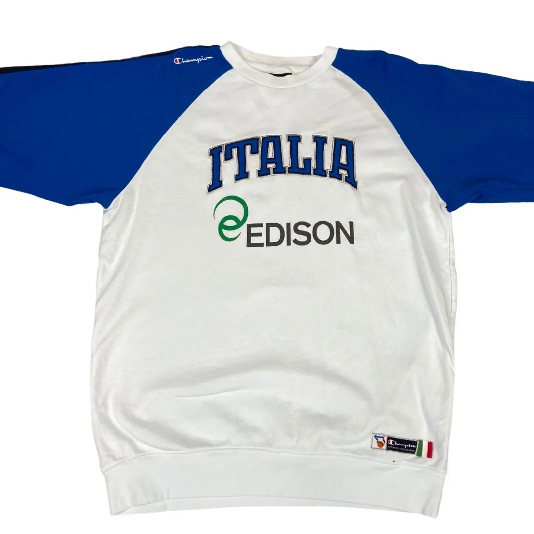Vintage 90s 00s Blue Embroidered Italia Basketball Federation Jumper  XL
