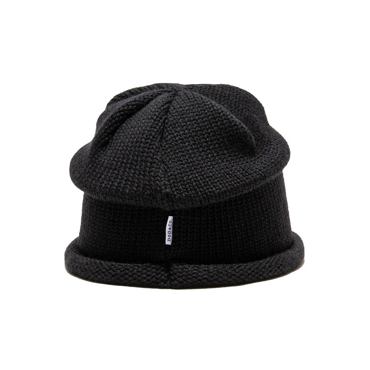 WOOL ROLL WATCH CAP - Black